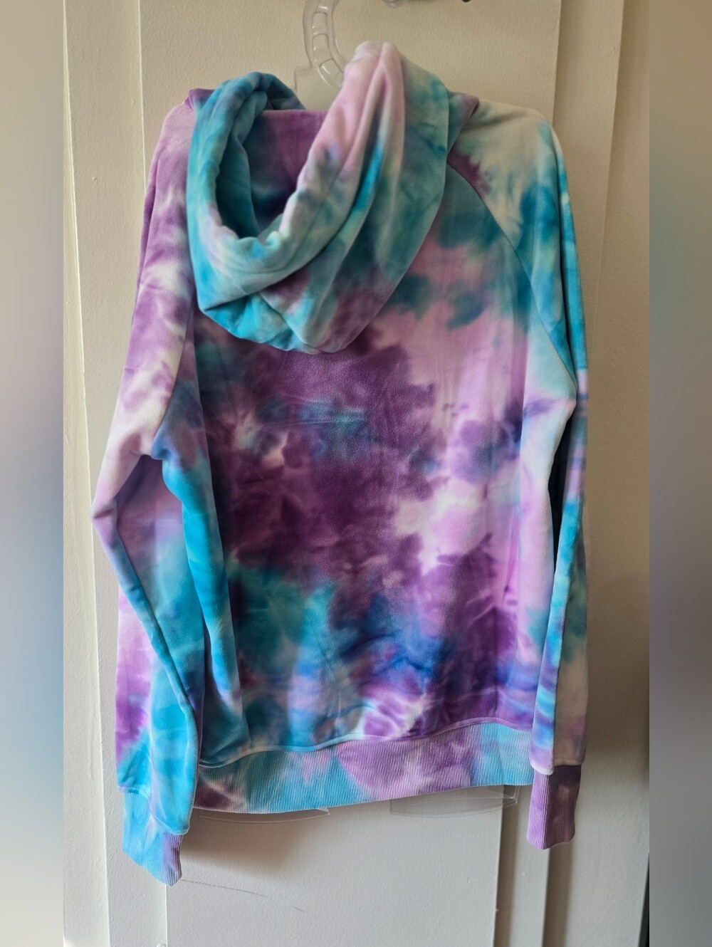 Matching Velet Tie-Dye Purple & Blue Pet Hoodie - Picture 5 of 10